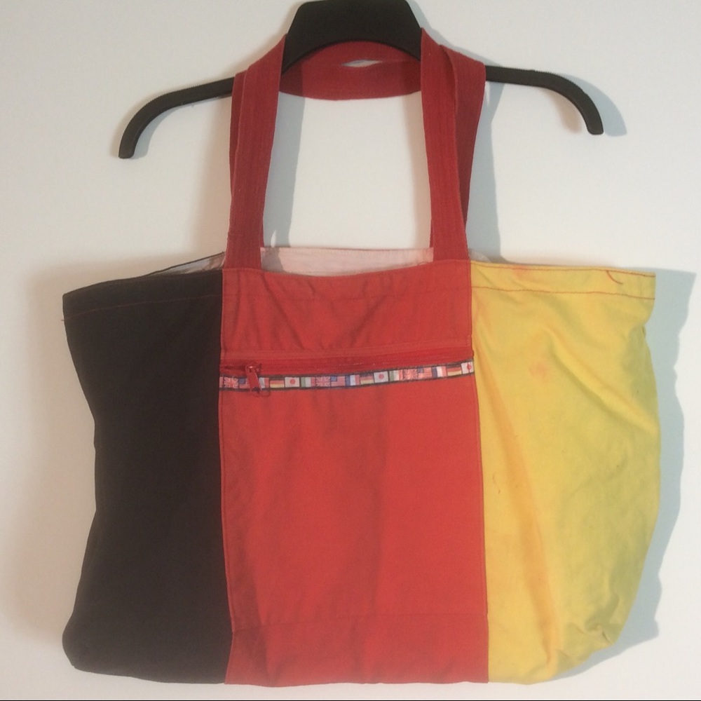 Belgium German Flag Tote Black Red Yellow Canvas Bag *WEAR